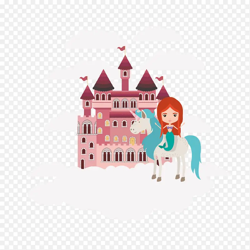 梦幻城堡童话公主PNG