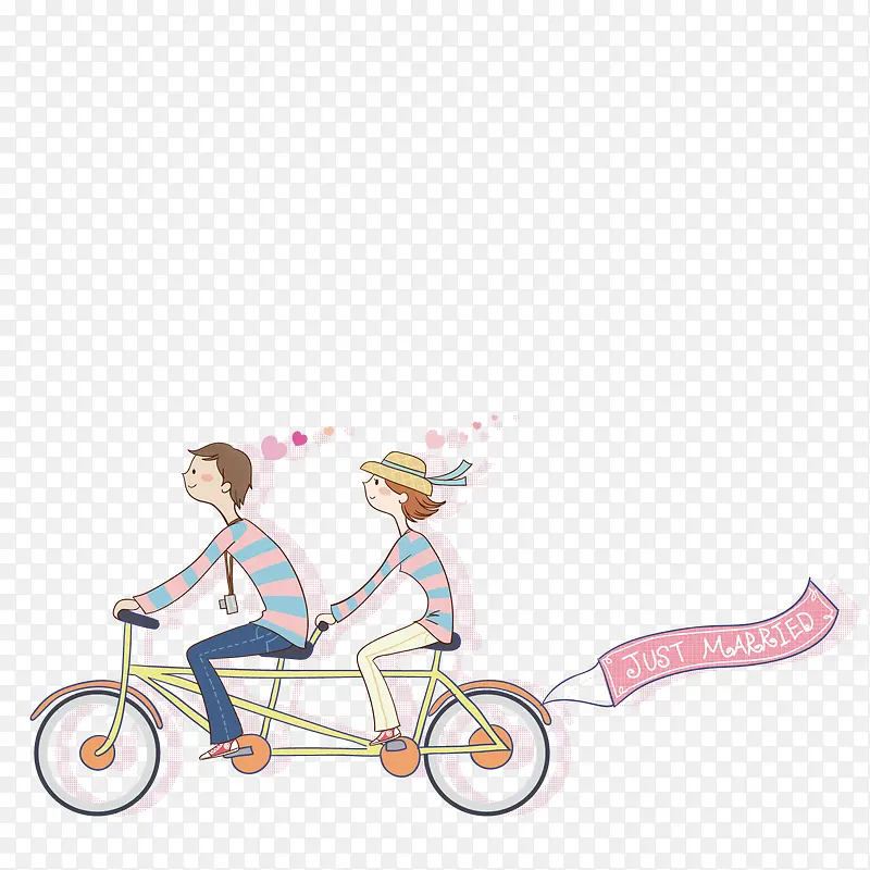 骑着双人自行车的情侣