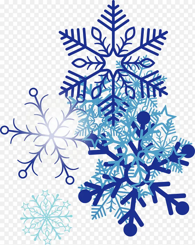 冬季美丽蓝色雪花