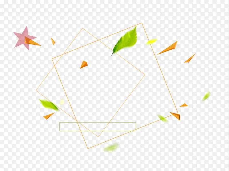 绿叶几何图形漂浮素材