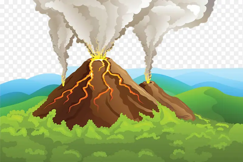 卡通火山岩大山