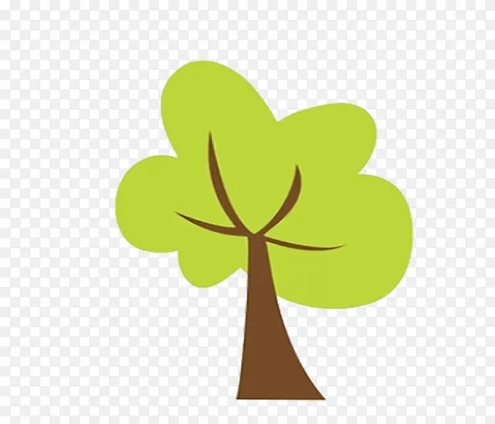 绿色树干卡通logo形状树枝