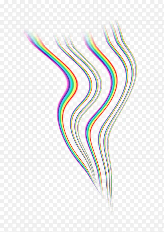 彩虹色彩带波浪元素