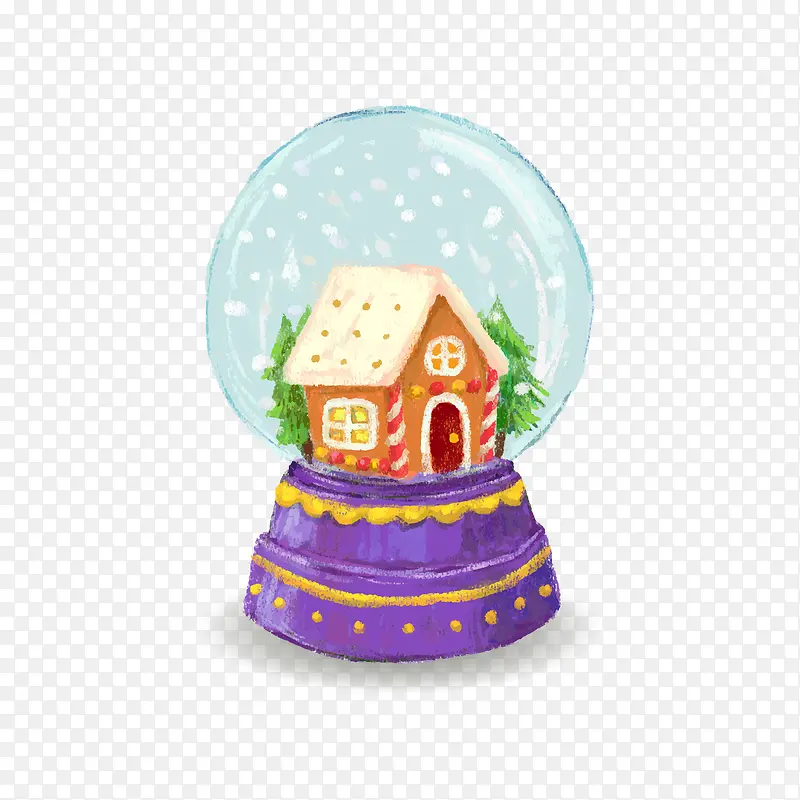 矢量水晶球圣诞节房屋