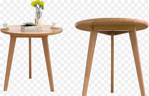 北欧风木制小圆桌