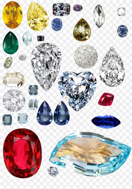 多种水滴型钻石