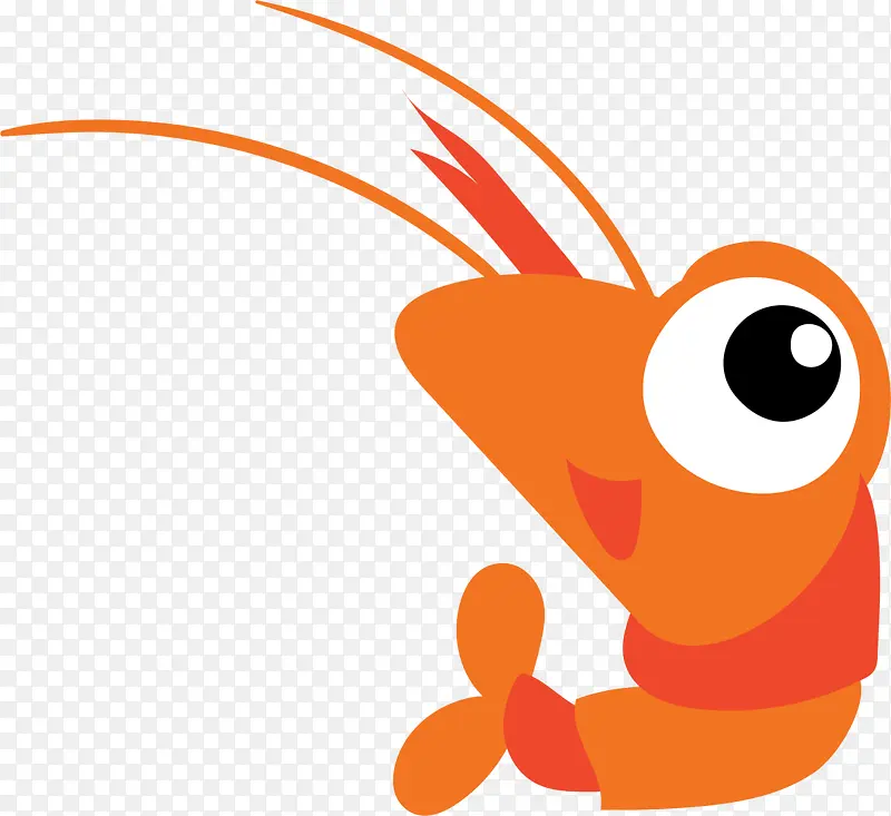 海洋生物呆萌橙色海虾