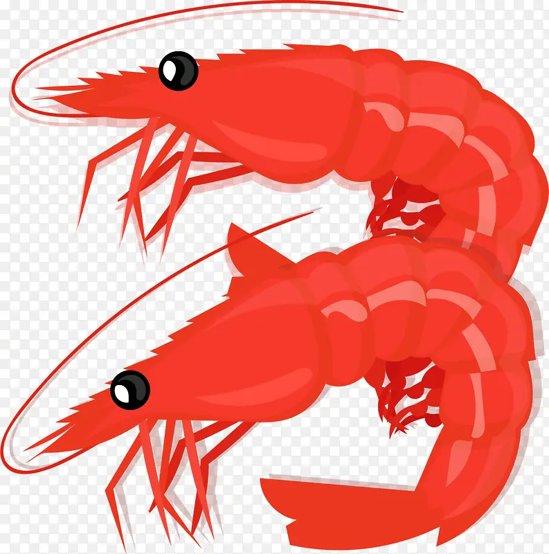 红色立体大海海虾