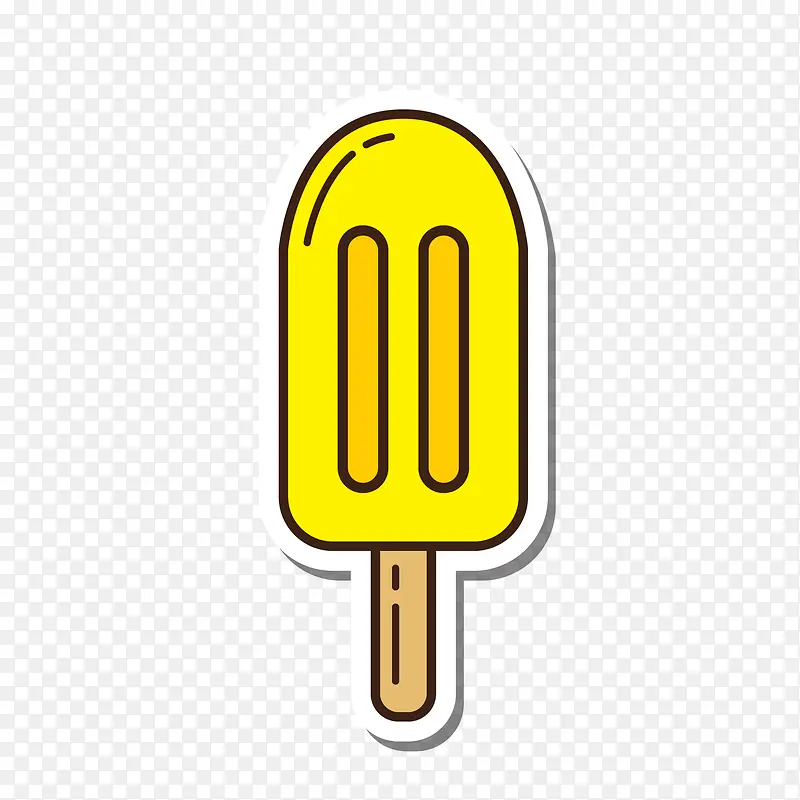 黄色夏季冰棒矢量图