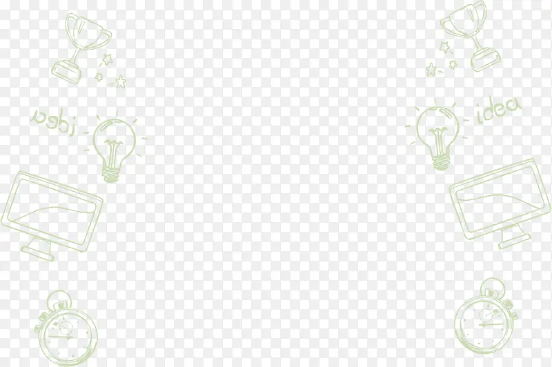 绿色电脑灯泡框架