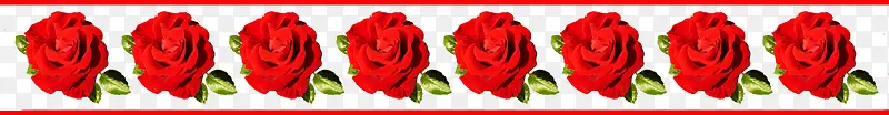 红色玫瑰花朵边框
