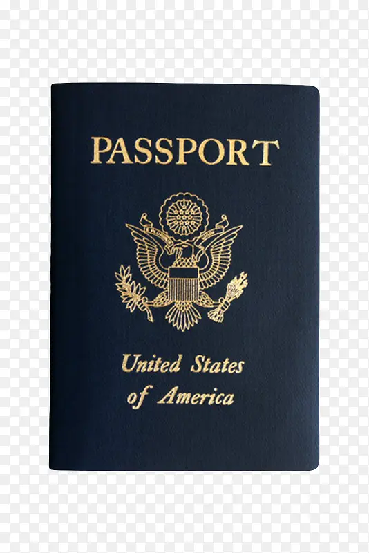 蓝色清晰的美国护照本实物