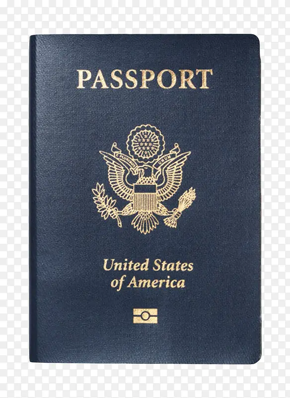 蓝色皮质封面美国护照实物