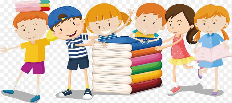 儿童教育彩色书本堆