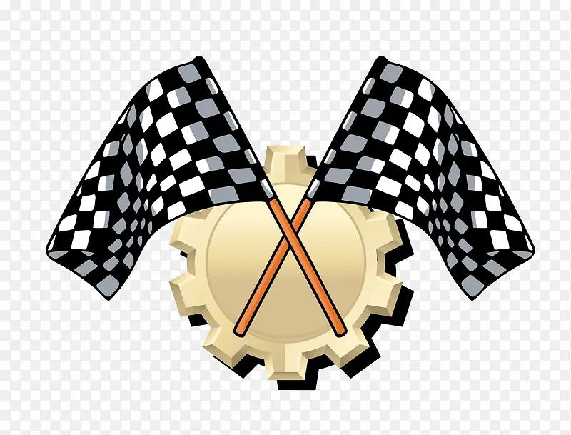 矢量赛车旗帜图标
