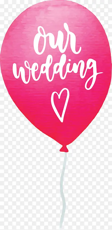 粉红婚礼水彩气球