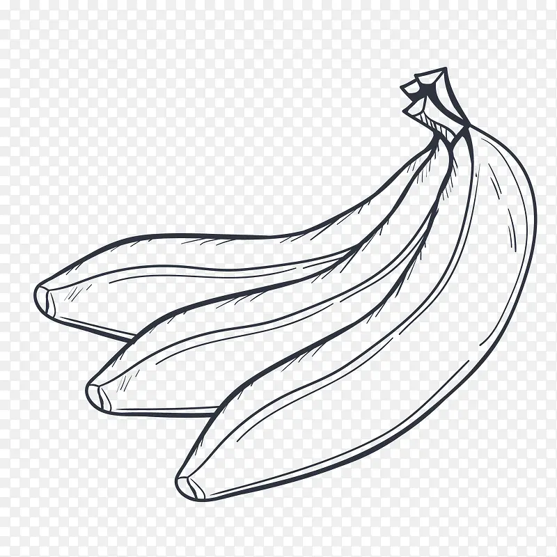 水果香蕉黑色素描