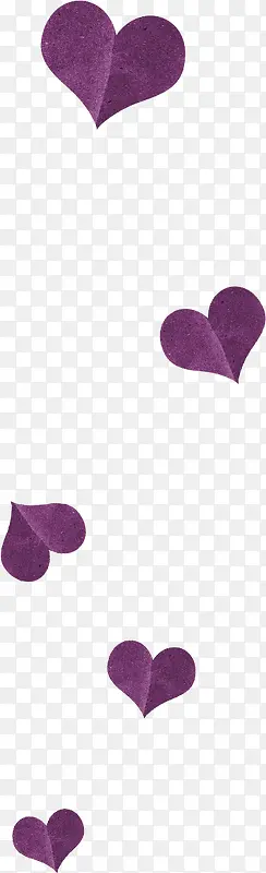紫色折纸爱心漂浮素材免抠