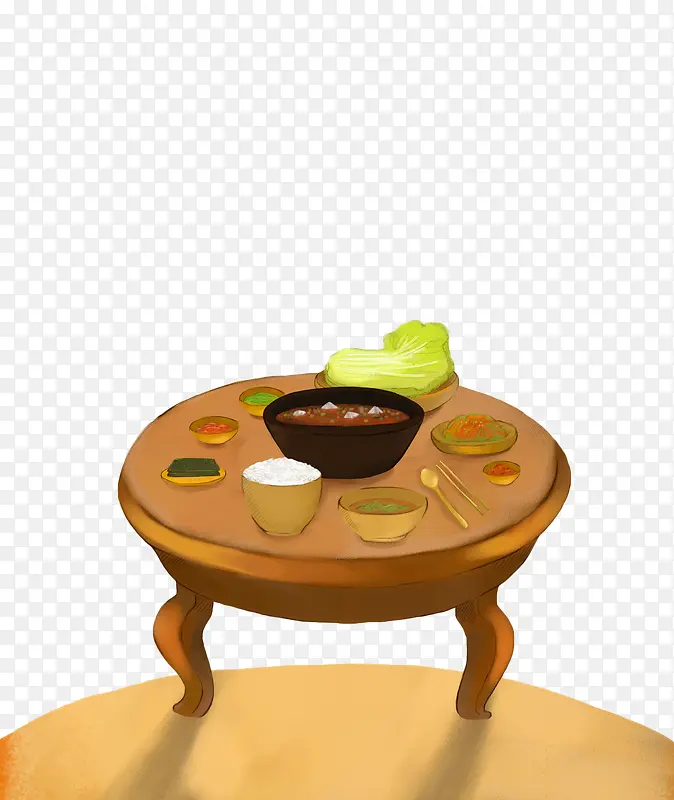 手绘韩国餐桌