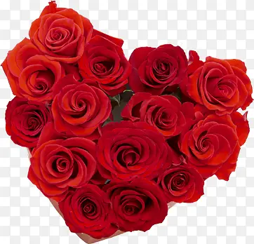 红玫瑰组成的爱心