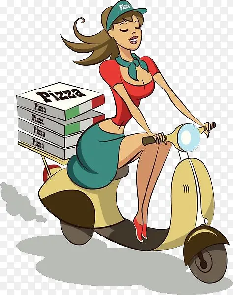 一个送披萨的女士