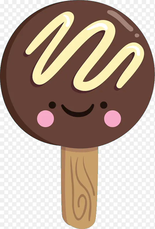 卡通手绘巧克力冰淇淋