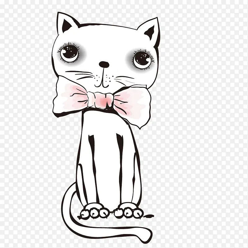 戴领结的猫咪简图