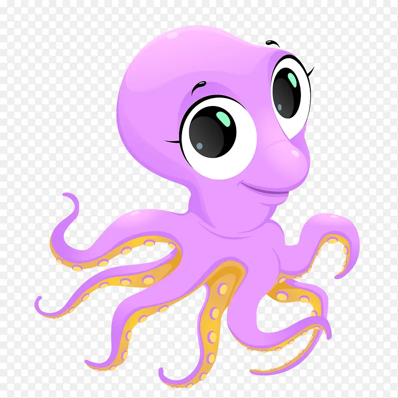紫色的大眼睛的章鱼