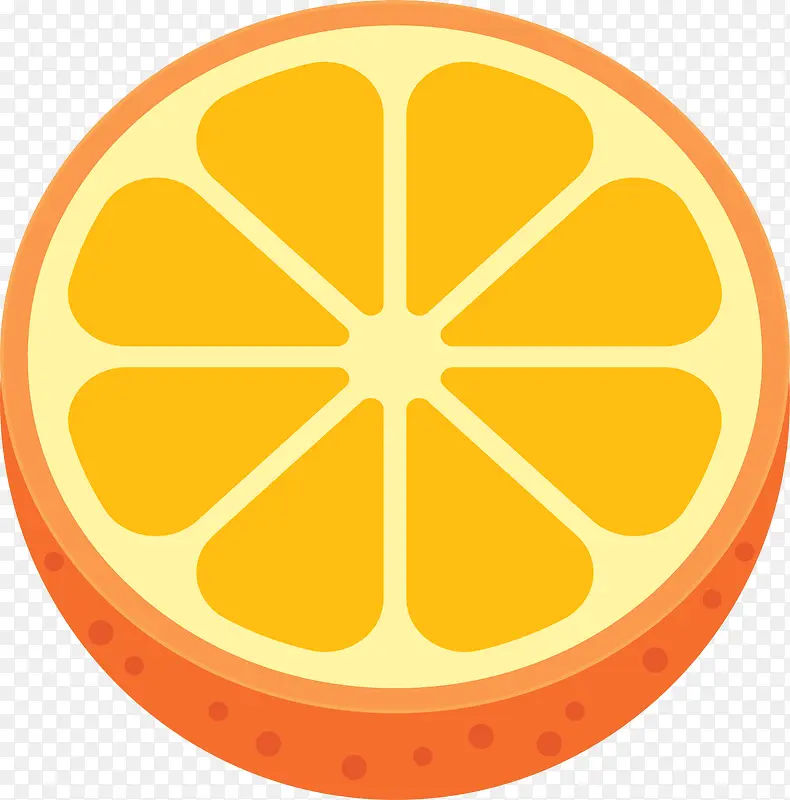 矢量图切开的橙子
