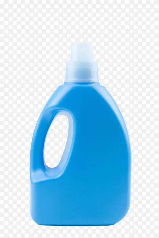 蓝色带提手的洗衣液瓶子清洁用品