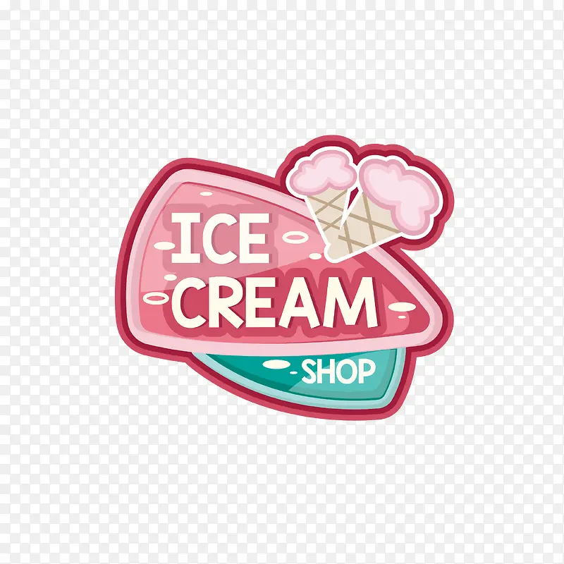 矢量彩色创意冰淇淋标识