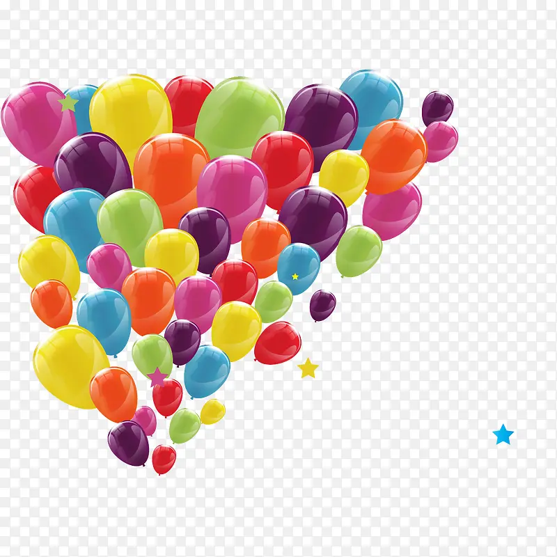 彩色气球群矢量图