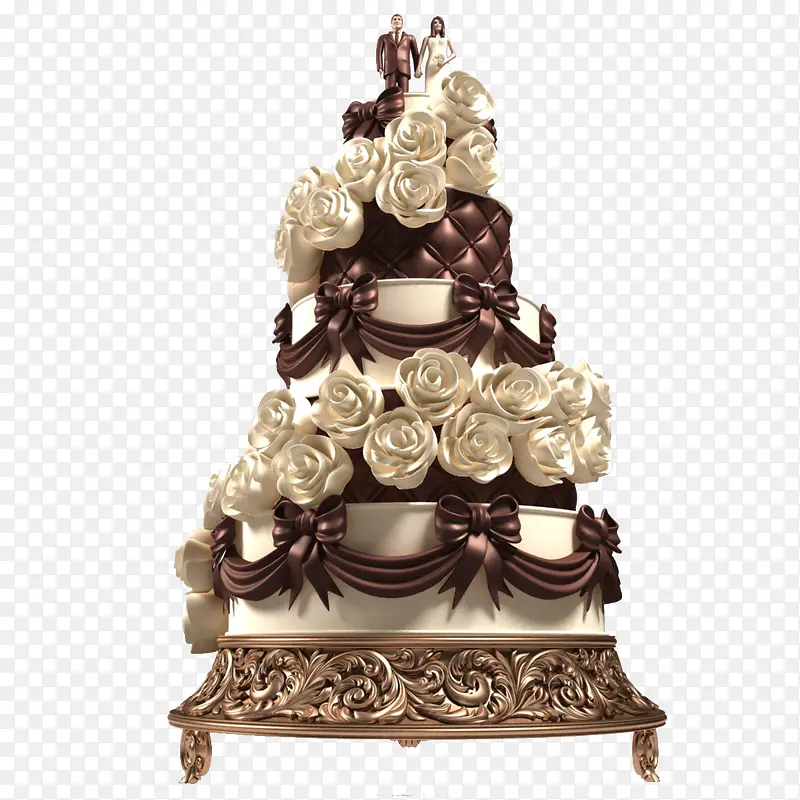 棕色花纹蛋糕架