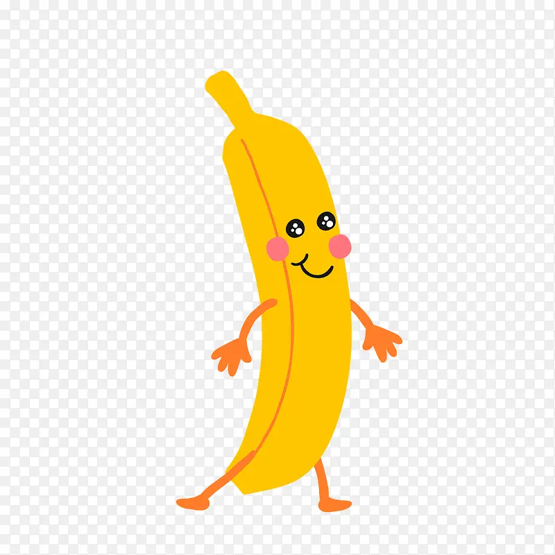 黄色卡通香蕉水果