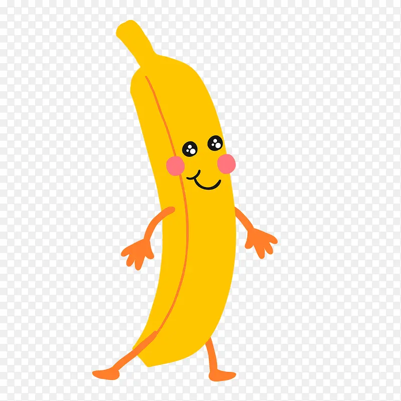 黄色可爱表情香蕉