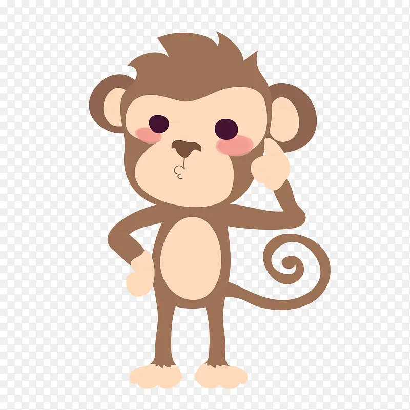 卡通调皮可爱的小猴子