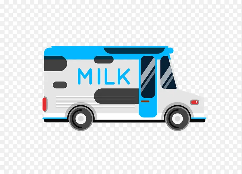 卡通手绘牛奶卡通车