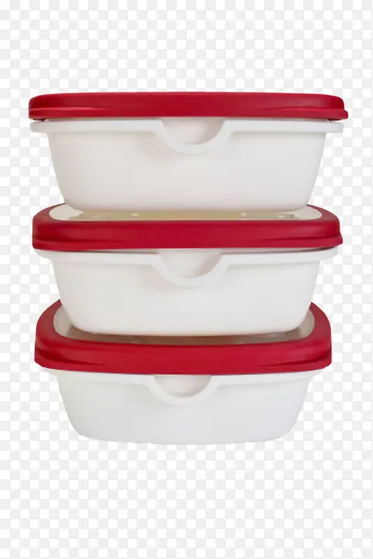 红色盖子的饭盒塑胶制品实物