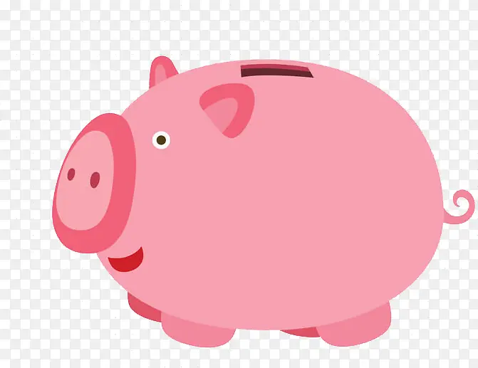粉色小猪存钱罐免抠图