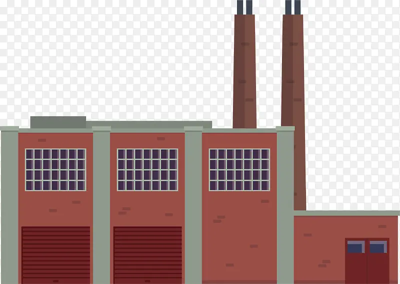 红色的工厂大楼