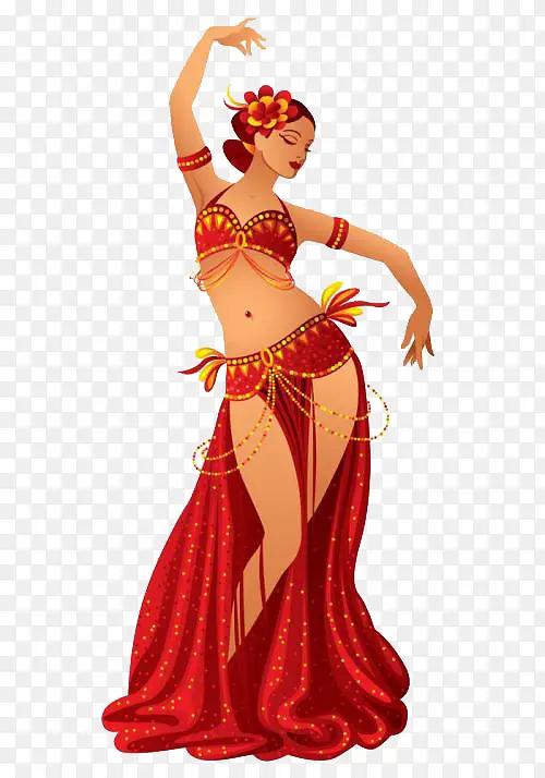 卡通印度风美女舞蹈