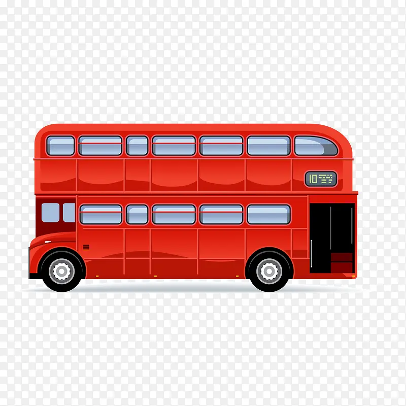 卡通红色的巴士设计