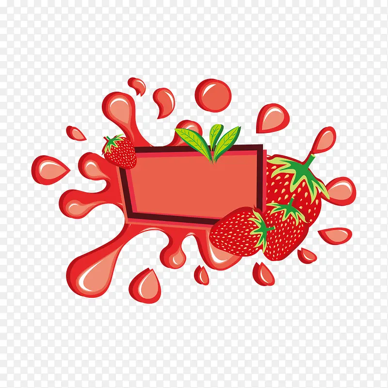 草莓卡通水果边框装饰