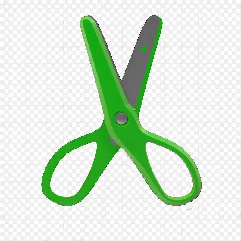 小型绿色儿童剪刀