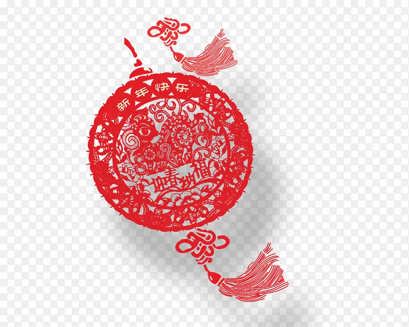红色中国结圆形配饰