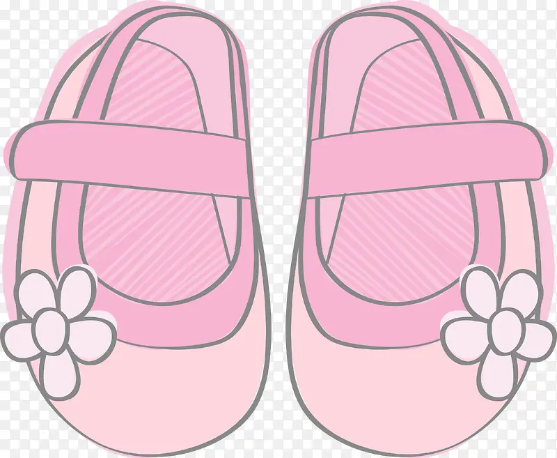 粉色可爱女性鞋子图
