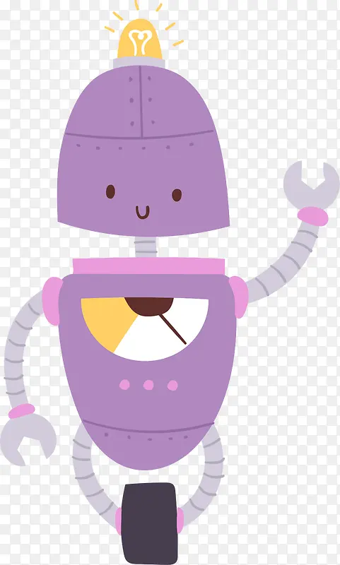 紫色打招呼机器人