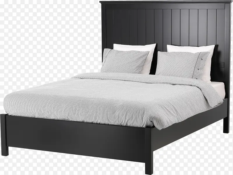 黑色整齐的床铺家具