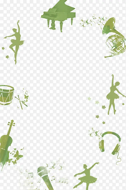 绿色创意音乐舞蹈背景