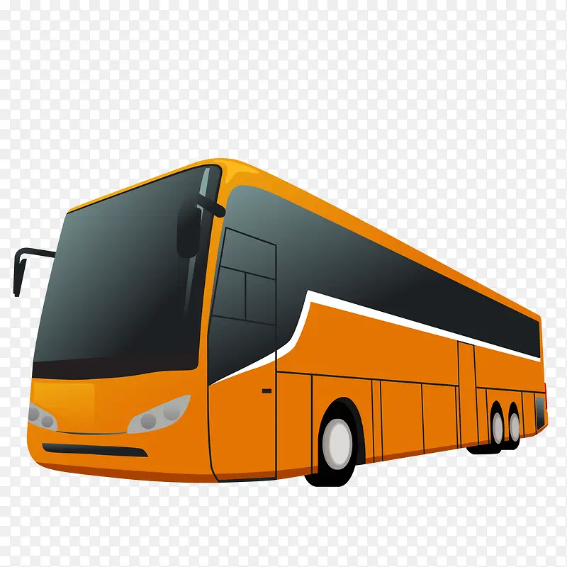 卡通橙色的客运汽车设计